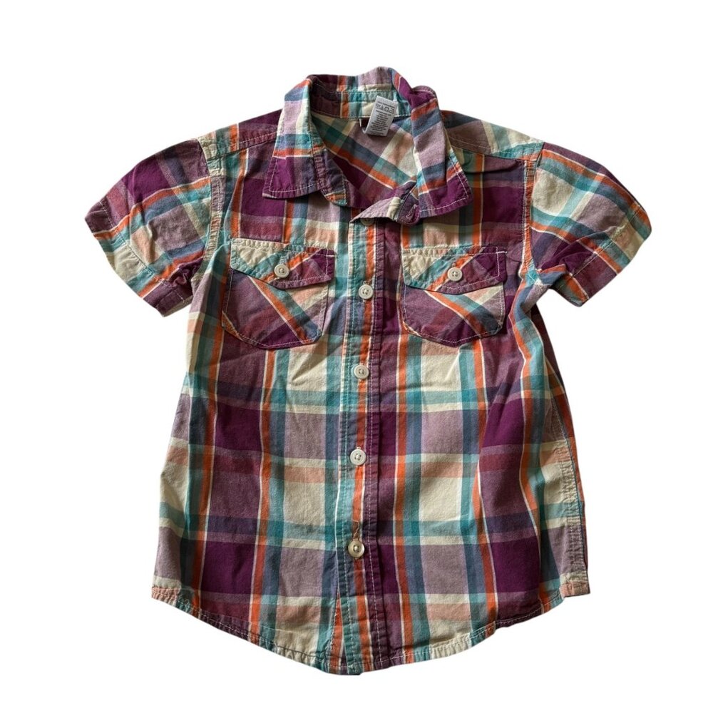 Tea Collection Plaid Button Down Shirt Size 5